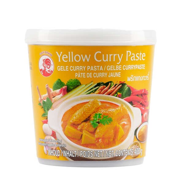 Pâte de curry jaune Pot de 400g Cock Brand