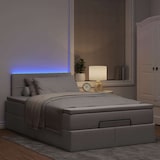 thumbnail of vidaXL Ottoman-Bett mit Matratze & LEDs Taupe 120x200 cm Stoff