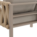 thumbnail of Merax tuin loungeset voor 6-8 personen, hoekbank met fauteuil, bank en tafel, dik gevlochten touw, verzinkt ijzer, beige