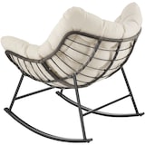 thumbnail of tectake Sillón mecedora TAMI, acolchado, con cojín, asiento lavable, estructura acero, 93x99.5x89 cm, beige