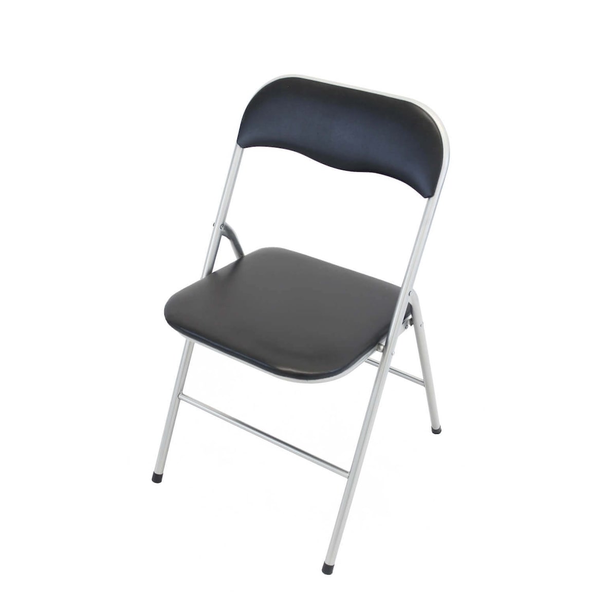 Sedia pieghevole da interno o esterno in acciaio con seduta e schienale in PVC imbottito Closy -  Black