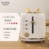 thumbnail of Briebe Nordic Conjunto de Torradeira de Pão com Fenda Larga, 2 Fatias + Chaleira Elétrica 1,7L sem Fio, sem BPA, SKT1167WHT, Branco, 2200W