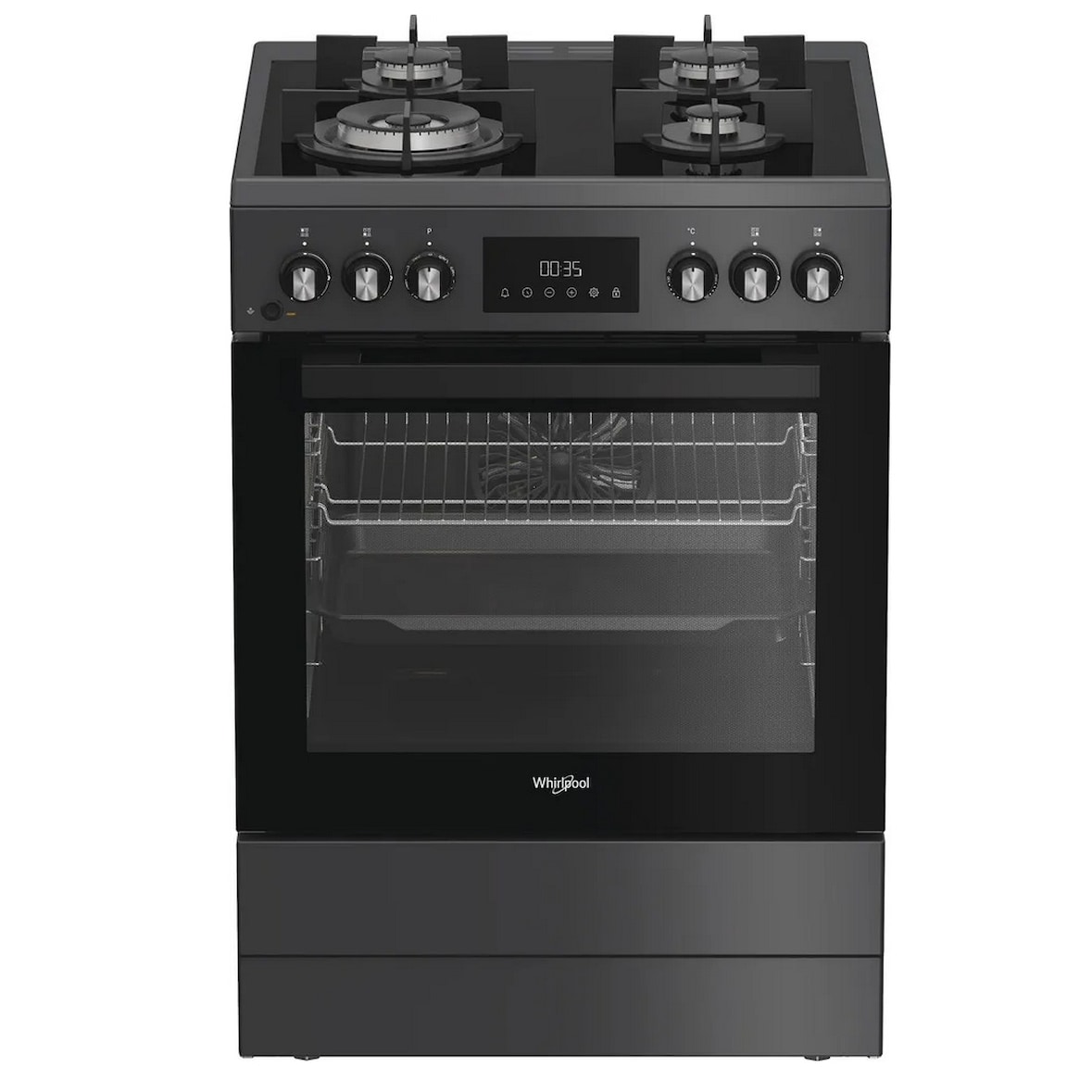 WHIRLPOOL cuisinière gaz 72l 4 feux anthracite W6G8LCSWA