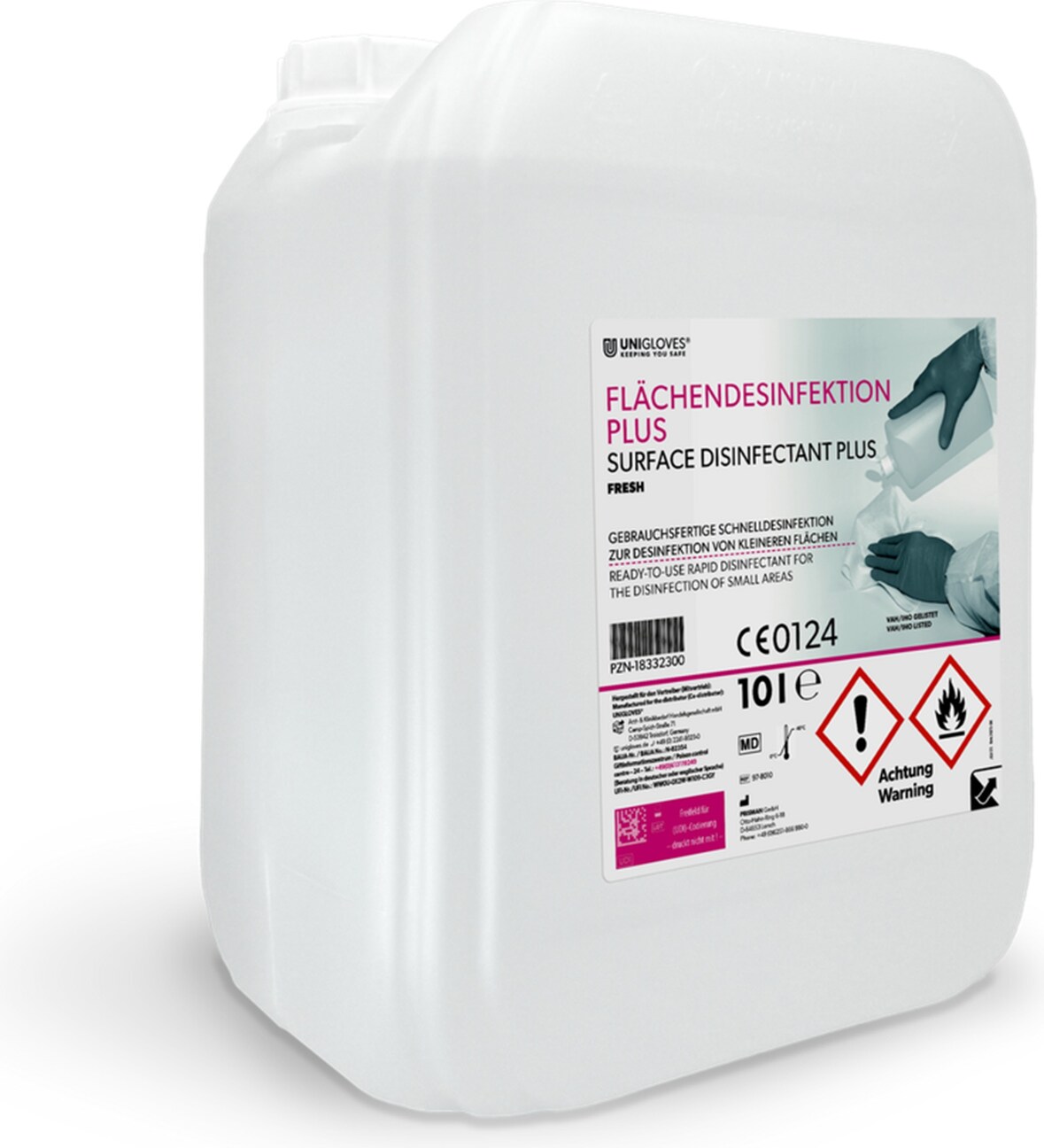 UNIGLOVES Flächendesinfektion PLUS - gebrauchsfertig - 10 L grüner Apfel