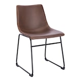 thumbnail of SVITA 2er Set Esszimmerstühle Metallbeine Kufengestell Kunstleder Braun