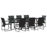 thumbnail of vidaXL Garten Essgruppe 9 pcs Schwarz Stahl