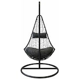 thumbnail of Sedia Sospesa Giardino Poltrona Dondolo con Cuscini per Esterno o Interno Struttura in Metallo e Polirattan Design, Relax - Nero cm 95x195h