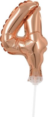 thumbnail of Kuchendeko Mini Folienballon roségold Zahl 4