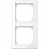 thumbnail of M-SMART Rahmen, 2f, aktivweiß, glänzend, vertikal, Textfeld/Beschriftungsfläche, Kunststoff, geeignet für Geräteeinbaukanal