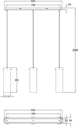 thumbnail of Sintesi Pendelleuchte aus Metall und bernsteinfarbenem, mundgeblasenem Glas, 3x E27, modernes und elegantes Design für die Innenbeleuchtung IP20