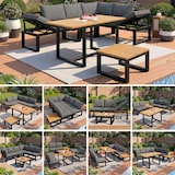 thumbnail of Merax Modulaire tuinloungeset 6-delig, verstelbare rugleuning, 2-in-1 bank & Liegefläche, met tafel & salontafel, grijs