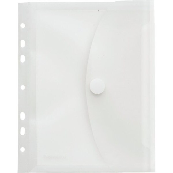 Sichttasche A5, hoch, umlaufende Dehnfalte, farblos matt transparent, mit Klettverschluss, 225 x 190 x 0,2 mm (HxBxT)