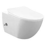 thumbnail of Creavit Rimoff WC Set Wand WC mit Bidetfunktion Edelstahl Düse Softclose WC Sitz weiß Duroplast