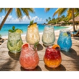 thumbnail of 6er Set Tiki Cocktailgläser 47cl aus Glas mit Relief - 1003165