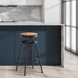 thumbnail of Set de 2 Taburetes de bar Beam de metal y madera Bronce