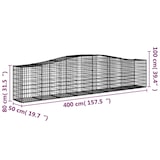 thumbnail of vidaXL Gabionen mit Hochbogen 25 Stk. 400x50x80/100cm Verzinktes Eisen