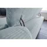 thumbnail of KAWOLA Sofa LAISKA Ecksofa Relaxfunktion teilmotorisch Cord hellblau Longchair links