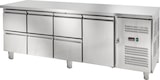 thumbnail of GastroHero Kühltisch Edelstahl GN 1/1 1 Tür 6 Schubladen Umluftkühlung -2 °C bis +8 °C 230 V Profi Gastronomie Kühltisch 2230x700x850 mm