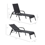 thumbnail of Tarrington House Espreguiçadeira Antwerp regulável em altura com braços, alumínio/aço/encosto têxtil, preto