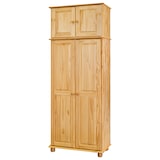 thumbnail of Möbilia Schrankaufsatz | mit 2 Türen | Kiefer-Holz | B 82 x T 52 x H 52 cm | 19020074 | naturfarben lackiert | Serie SCHRANK