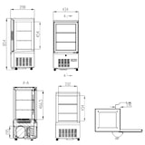 thumbnail of Vitrina refrigerada com 1 porta, 2 prateleiras, aço inoxidável/vidro, 85,4x43,4x39,8 cm, refrigeração a ar, 56 L, preto, TOPLINE 10584 Vaiotec