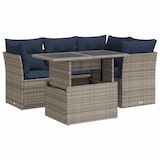 thumbnail of vidaXL 5-tlg. Garten-Sofagarnitur mit Kissen Grau Poly Rattan Akazie