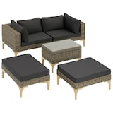 thumbnail of tectake Salottino in rattan con telaio in alluminio Bellaria - naturale - 404797