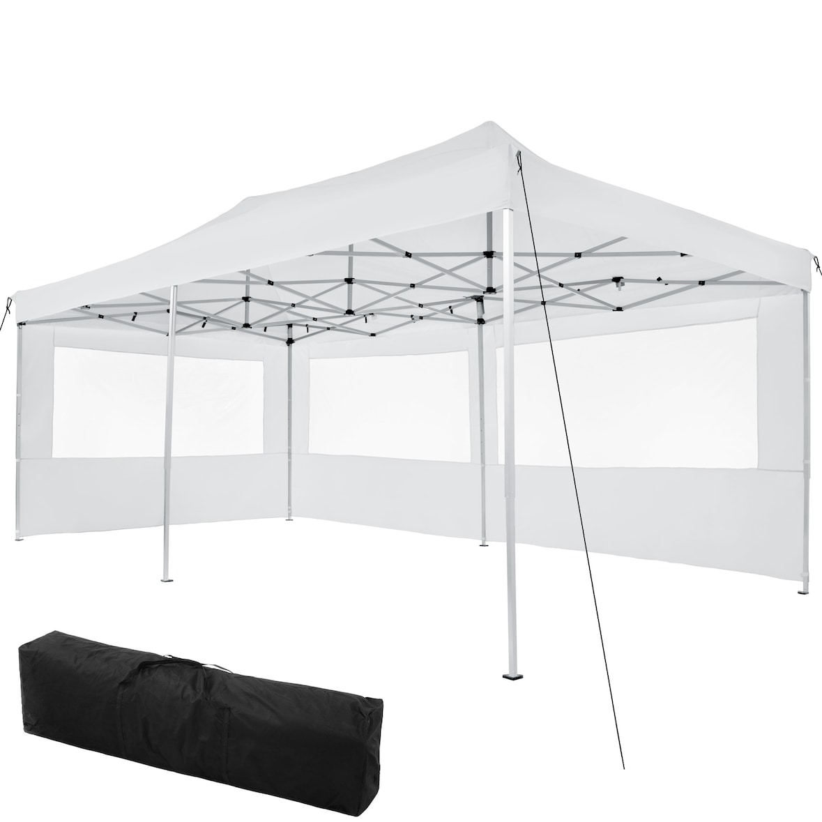 tectake Carpa Viola 3x6 m con 2 paneles laterales  blanco - 403158