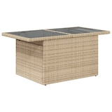 thumbnail of vidaXL Tuintafel met glazen blad 100x55x73 cm poly rattan beige