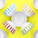 thumbnail of Split grün 6x Müsli-Schale Ø14cm 400ml Porzellan 6 Pers Dessertschüssel Streifen