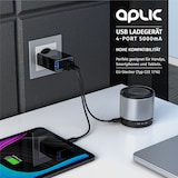 thumbnail of Aplic USB-Ladegerät 5000 mA, 4-Port Netzteil für Handy, Tablet uvm. 5000mA, 2,4A Max. je Port, 25W