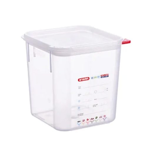 Recipiente quadrado Araven de 4 litros, 18x18x19cm, em PP, com tampa hermética.