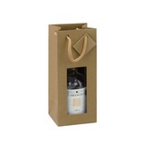thumbnail of Tasche für 1 Flasche mit Fenster braunes Kraftpapier Griffe je 200 - Gimex