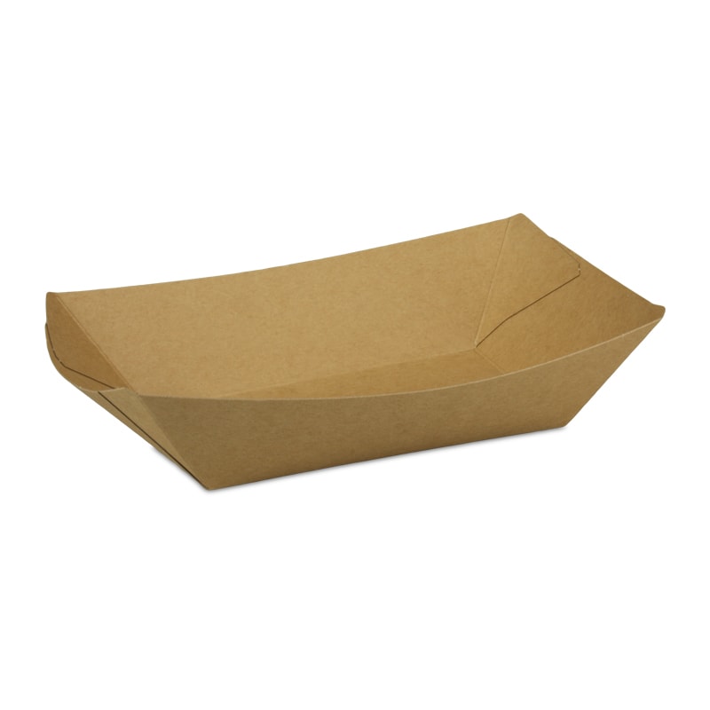 1000 Bio Snackschalen Fingerfood Schiffchen braun fettdicht 214/138x150/85x50mm