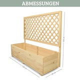 thumbnail of Pflanzkasten mit Rankgitter THIO Inkl. Vlies & Handschuhe, Hochbeet mit Rankhilfe Blumenkasten für Kletterpflanzen hängende Körbe, 128cm Breit