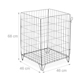 thumbnail of Relaxdays Komposter Metall, HBT: 68 x 46 x 46 cm, Bodengitter und Füße, für Gartenabfall, Kompostgitter, Stahl, schwarz