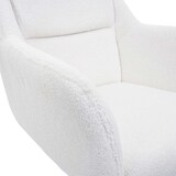 thumbnail of Set van 2 eetkamerstoelen HWC-K33, keukenstoel Stoel, draaibare autostand, stof MVG ~ bouclé-wit