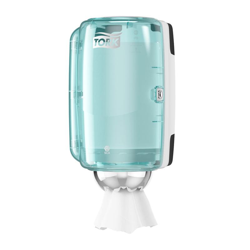 TORK Performance Mini Innenabrollungsspender 658000 weiß / türkis Kunststoff
