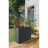 thumbnail of Jardinière rectangulaire volcania apparence pierre 63l - GRISANTHRACITE