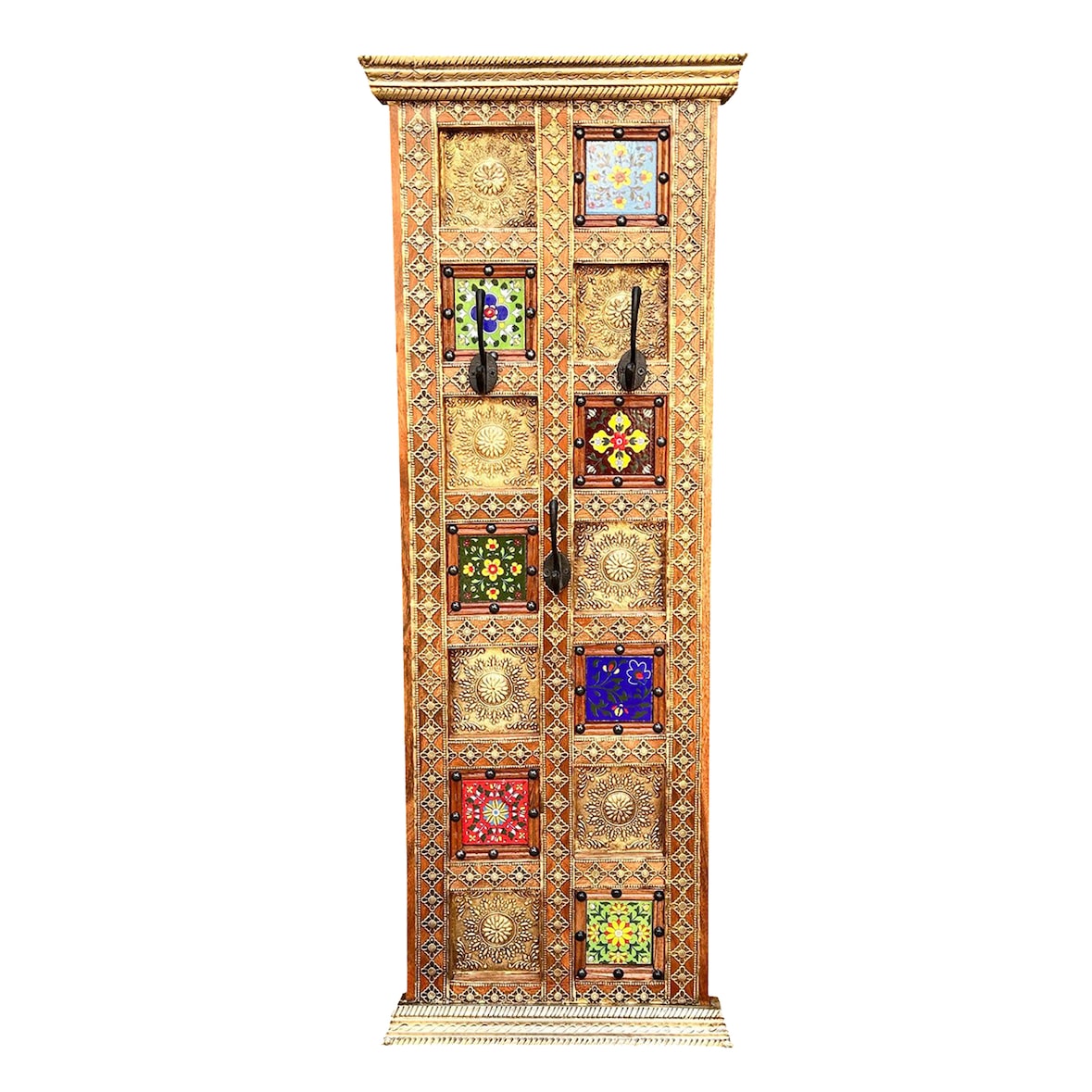 SIT Möbel Perchero | 3 ganchos | Acacia, metal | Multicolor | An. 39 x Pr. 6 x Al. 107 cm