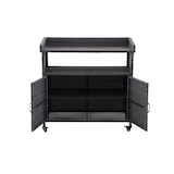 thumbnail of METRO PROFESSIONAL Carrello di servizio con armadietto Balsario, alluminio/PE rattan, 112 x 56 cm, grigio pietra