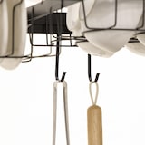 thumbnail of HOMCOM Escorredor de Louça de Aço de 2 Níveis com Suporte para Tábua Suporte para Talheres e 5 Ganchos 65x31,5x52,5cm Preto