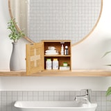 thumbnail of Relaxdays Medizinschrank, Bambus, Medikamentenschränkchen zum Hinstellen, HxBxT: 28 x 28 x 16 cm, Hausapotheke, natur