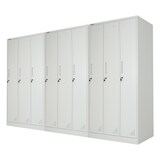 thumbnail of PROREGAL Mega Deal 3x Spind ELEPHANT Metall komplett montiert 3 Abteile 180x90x50cm Kleiderstange & Kleiderhaken Lichtgrau Spindschrank Kleiderschrank