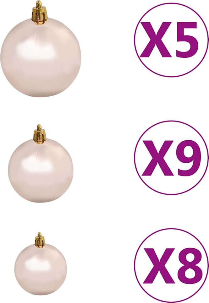 Weiße Christbaumkugeln in verschiedenen Größen.