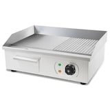thumbnail of VERTES grillplaat bakplaat plancha grill elektrisch 3000W roestvrij staal (grilloppervlak glad & met groeven 55x35cm, thermostaat)