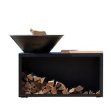 thumbnail of traditioneel kookvuur staal 83 zwart dubbele kom