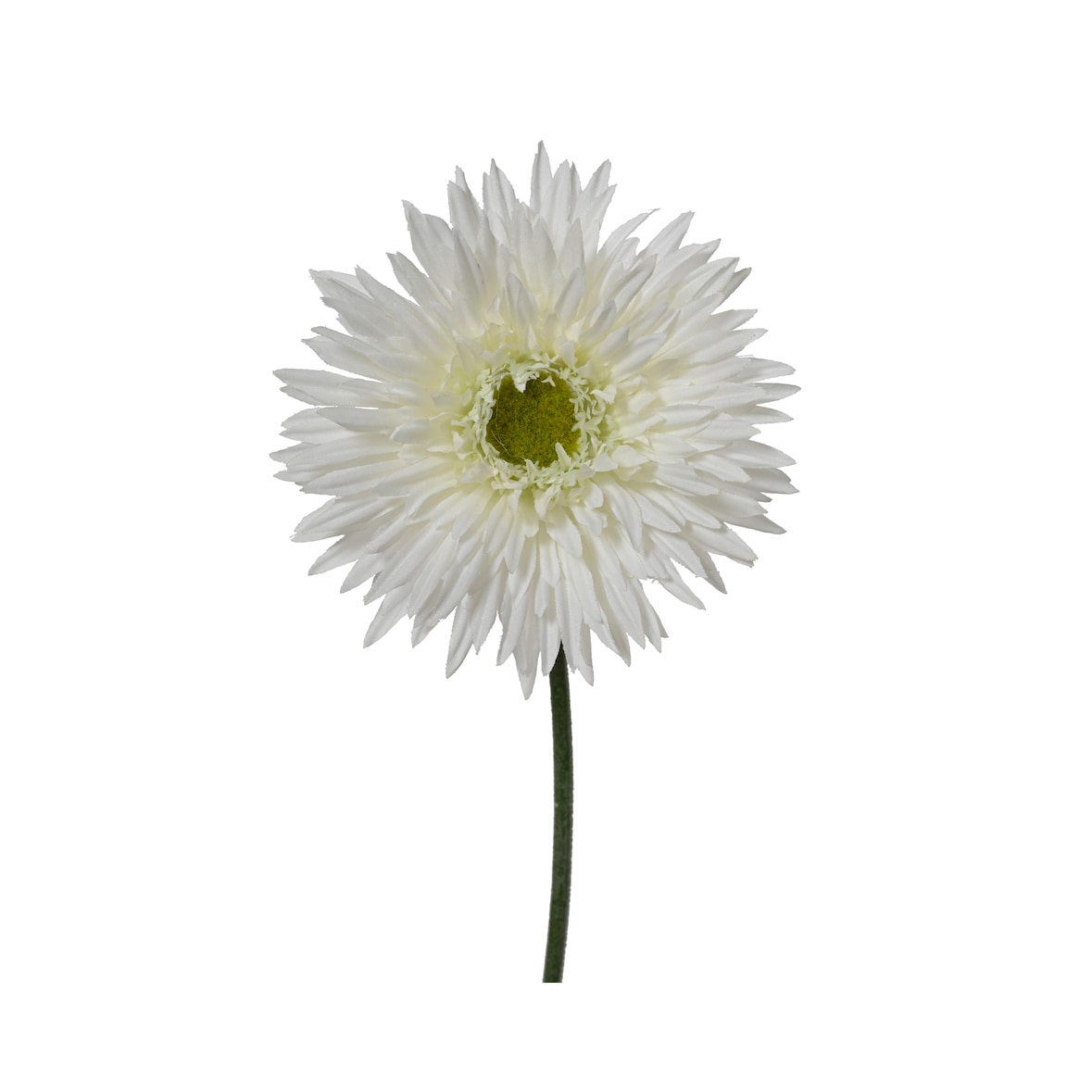 Künstliche Chrysantheme mit Stiel 12x54cm Kunstblume mit einer Blüte Blumendeko Blumenarrangement Tischdeko Herbstdeko Blumenschmuck Weiß