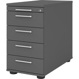 thumbnail of bümö Schreibtisch Schrank abschließbar, Schubladenschrank Holz in graphit, Container mit Schubladen - Schubladen Schrank Büro, Schreibtisch Container