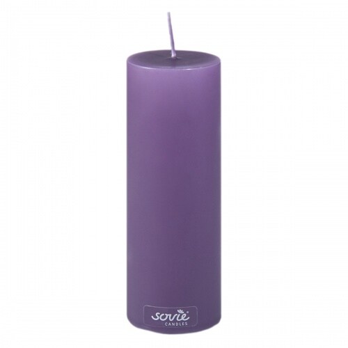 Sovie CANDLES Stumpenkerze in Aubergine Ø 50 mm x H 150 mm - 12 Stück - Brenndauer ca. 42 Std.